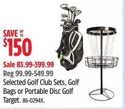 Canadian Tire Selected Golf Club Sets, Golf Bags or Portable Disc Golf Target offer