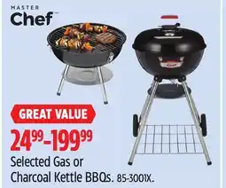 Canadian Tire Master Chef Selected Gas or Charcoal Kettle BBQs offer