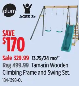 Canadian Tire Tamarin Wooden Climbing Frame and Swing Set offer