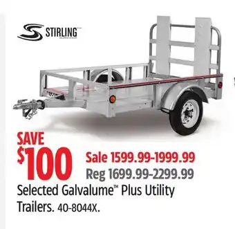 Canadian Tire Stirling Selected Galvalume Plus Utility Trailers offer