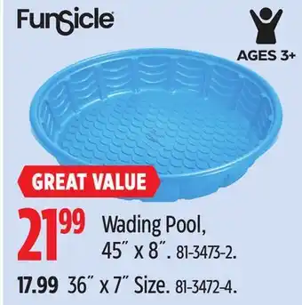 Canadian Tire Wading Pool, 45˝ x 8˝ offer