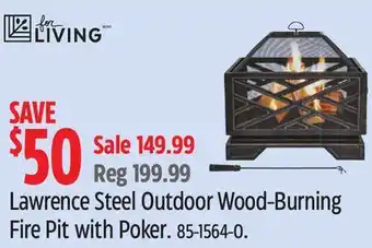 Canadian Tire Lawrence Steel Outdoor Wood-Burning Fire Pit with Poker offer