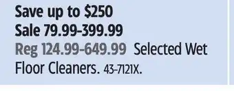 Canadian Tire Selected Wet Floor Cleaners offer