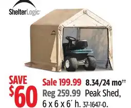 Canadian Tire ShelterLogic Peak Shed, 6 x 6 x 6´ h offer