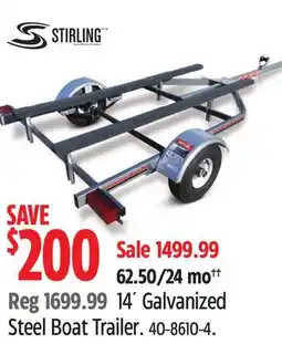 Canadian Tire Stirling 14´ Galvanized Steel Boat Trailer offer