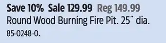 Canadian Tire Round Wood Burning Fire Pit offer