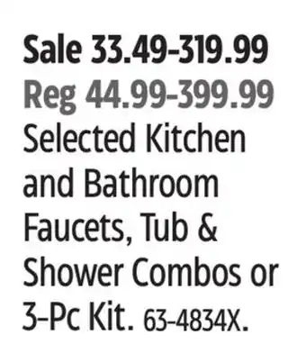 Canadian Tire Delta Selected Kitchen and Bathroom Faucets, Tub & Shower Combos or 3-Pc Kit offer
