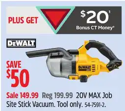 Canadian Tire 20V MAX Job Site Stick Vacuum offer