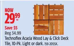 Canadian Tire Technoflex Acacia Light Wood Lay & Click Deck Tiles, 10-pk offer