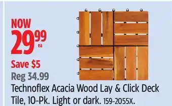 Canadian Tire Technoflex Acacia Light Wood Lay & Click Deck Tiles, 10-pk offer