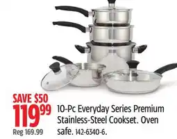 Canadian Tire 10-Pc Everyday Series Premium Stainless-Steel Cookset offer