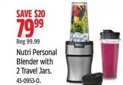 Canadian Tire Ninja Nutri Personal Blender with 2 Travel Jars offer