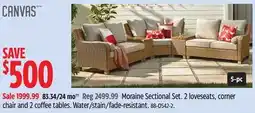 Canadian Tire CANVAS Moraine Sectional Set. 2 loveseats, corner chair and 2 coffee tables offer