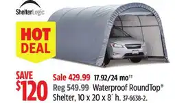 Canadian Tire ShelterLogic Waterproof RoundTop Shelter, 10 x 20 x 8´ h offer