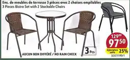 Sushi Shop 3 Pieces Bistro Set with 2 Stackable Chairs offer