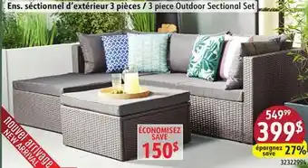 Sushi Shop 3 piece Outdoor Sectional Set offer
