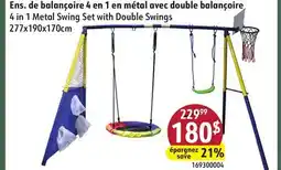 Sushi Shop 4 in 1 Metal Swing Set with Double Swings offer