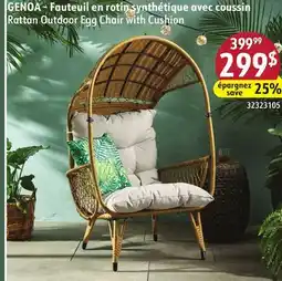 Sushi Shop Rattan Outdoor Egg Chair with Cushion offer