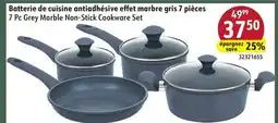Sushi Shop 7 Pc Grey Marble Non-Stick Cookware Set offer