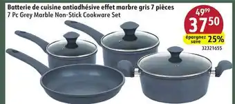 Sushi Shop 7 Pc Grey Marble Non-Stick Cookware Set offer