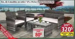 Sushi Shop 4Pcs Wicker Patio Furniture Set offer