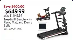 Walmart Treadmill Bundle with Rack, Mat, and Dumb Bells offer