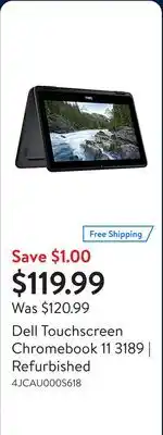 Walmart Dell Touchscreen Chromebook 11 3189 | Refurbished offer