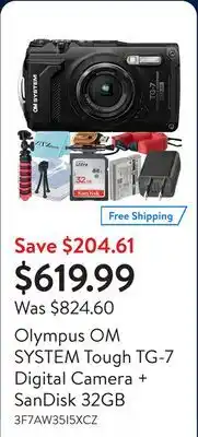 Walmart Olympus OM SYSTEM Tough TG-7 Digital Camera + SanDisk 32GB offer