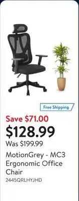 Walmart MotionGrey - MC3 Ergonomic Office Chair offer