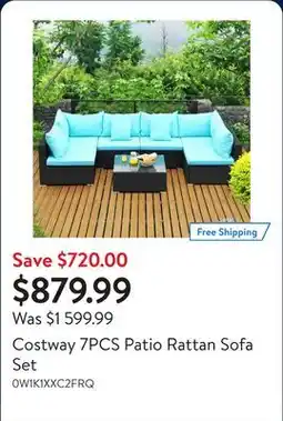 Walmart Costway 7PCS Patio Rattan Sofa Set offer