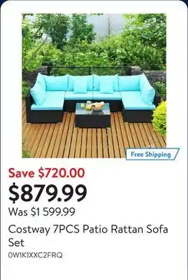 Walmart Costway 7PCS Patio Rattan Sofa Set offer