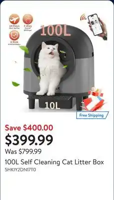 Walmart 100L Self Cleaning Cat Litter Box offer