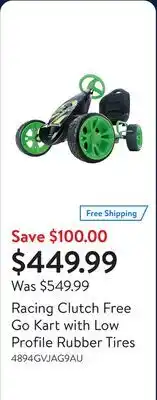 Walmart Racing Clutch Free Go Kart with Low Profile Rubber Tires offer