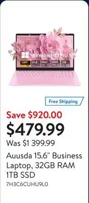 Walmart Auusda 15.6 Business Laptop, 32GB RAM 1TB SSD offer