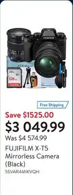 Walmart FUJIFILM X-T5 Mirrorless Camera (Black) offer