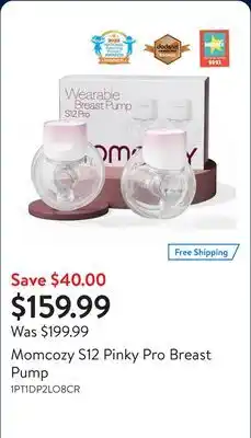 Walmart Momcozy S12 Pinky Pro Breast Pump offer