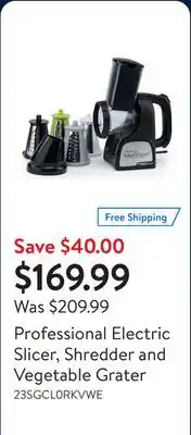 Walmart Professional Electric Slicer, Shredder and Vegetable Grater offer