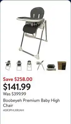 Walmart Boobeyeh Premium Baby High Chair offer