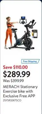 Walmart MERACH Stationary Exercise bike with Exclusive Free APP offer