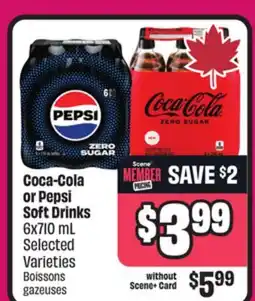 Chalo FreshCo Coca-Cola or Pepsi Soft Drinks 6x710 mL Selected Varieties offer