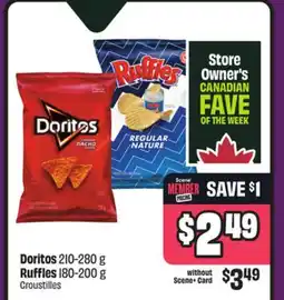 Chalo FreshCo Doritos 210-280 g Ruffles 180-200 g offer