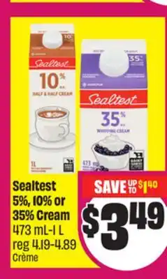 Chalo FreshCo Sealtest 5%, 10% or 35% Cream 473 mL-1 L offer