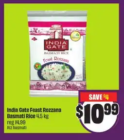 Chalo FreshCo India Gate Feast Rozzana Basmati Rice 4.5 kg offer