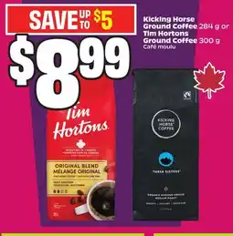 Chalo FreshCo Kicking Horse Ground Coffee 284 g or Tim Hortons Ground Coffee 300 g offer