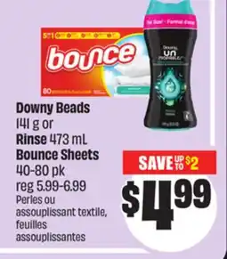 Chalo FreshCo Downy Beads 141 g or Rinse 473 mL Bounce Sheets 40-80 pk offer