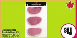 Chalo FreshCo Legacy Boneless Pork Loin Chops 375 g offer