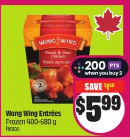 Chalo FreshCo Wong Wing Entrées Frozen 400-680 g offer