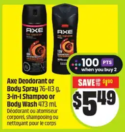 FreshCo Axe Deodorant or Body spray 76-113 g, 3-in-1 Shampoo or Body Wash 473 mL offer