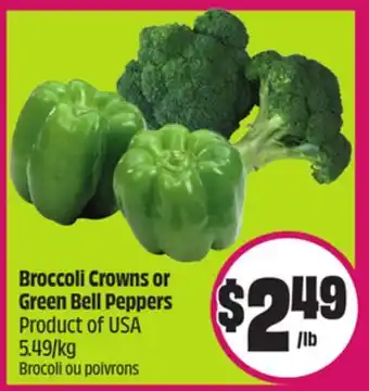 Chalo FreshCo Broccoli Crowns or Green Bell Peppers Product of USA 5.49/kg offer