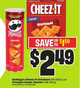 FreshCo Kellogg's Cheez-It Crackers 191-200 g or Pringles Super stacks 148-156 g offer